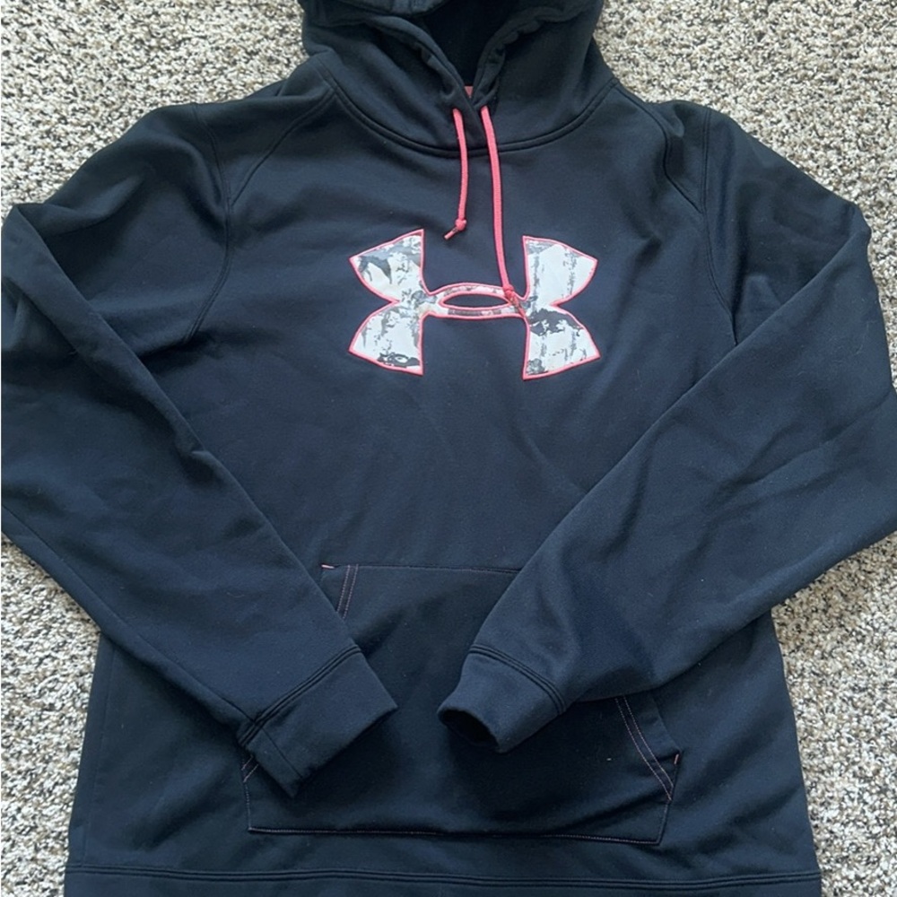 Under Armour Black Hoodie with Pink Logo